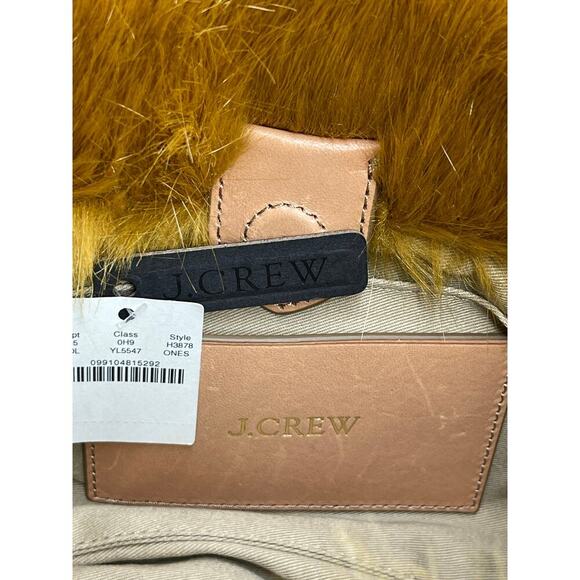 J. CREW Faux Fur Mini Tote Tan NWT - Picture 2 of 5